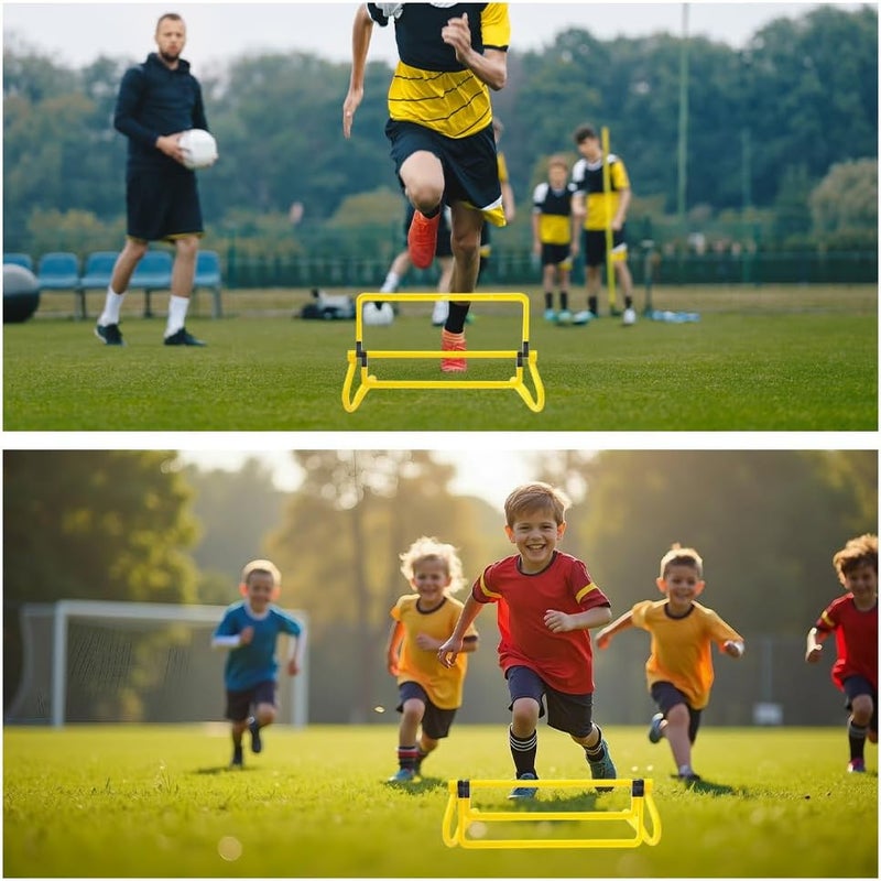 Japard 6 Pcs Agility Hurdles Speed Training Equipment, 4 Height Adjustable Setting, Soccer Training Equipment for Youth Adults - Image 3